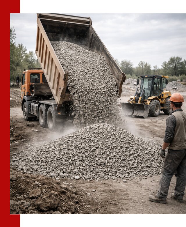 Доставка щебня в Дальнегорске крупными и мелкими фракциями