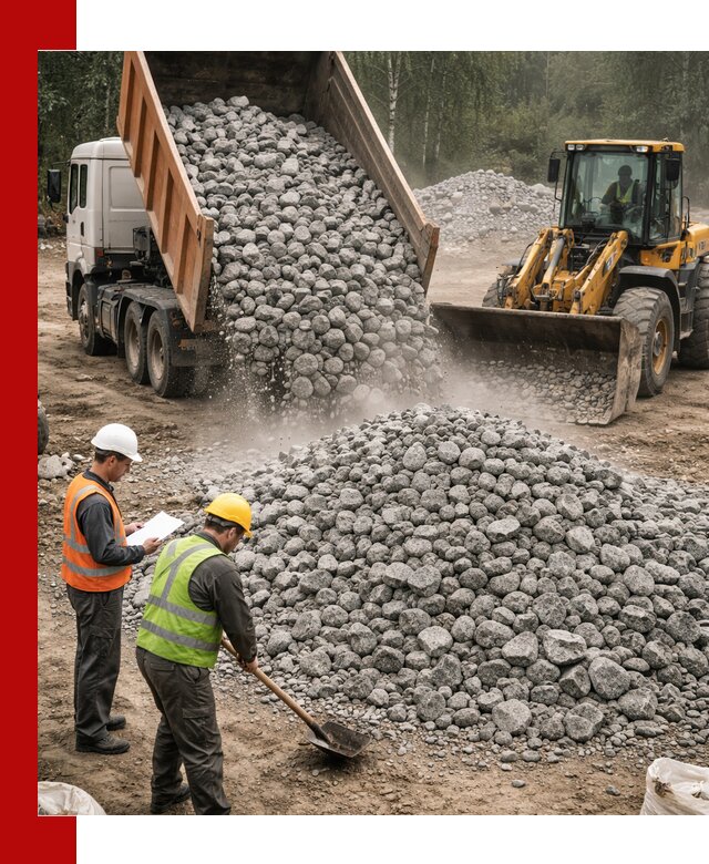 Гранитный щебень фракция 70-150 доставка в Дальнегорске