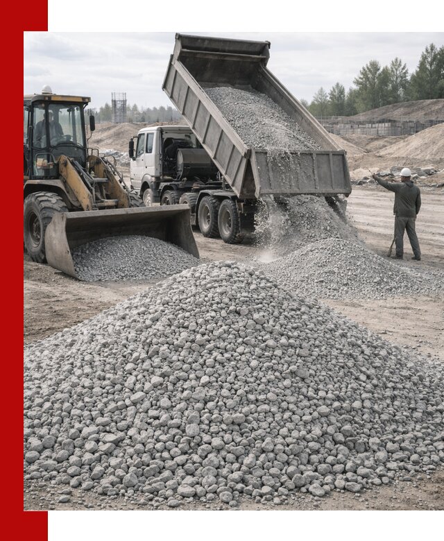 Доставка известнякового щебня фр. 5–20 в Дальнегорске