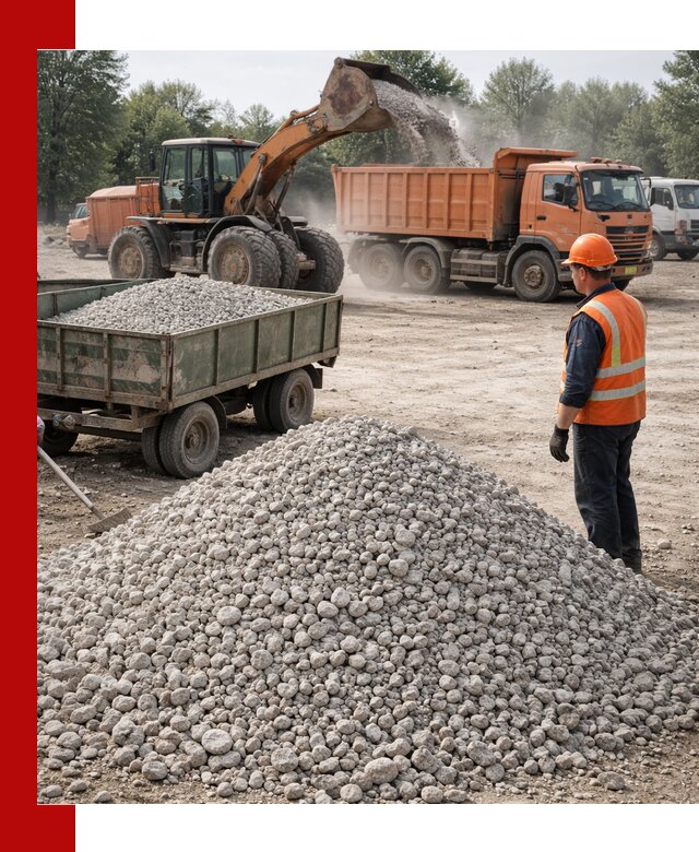 Доставка известнякового щебня фракция 20–40 в Дальнегорске