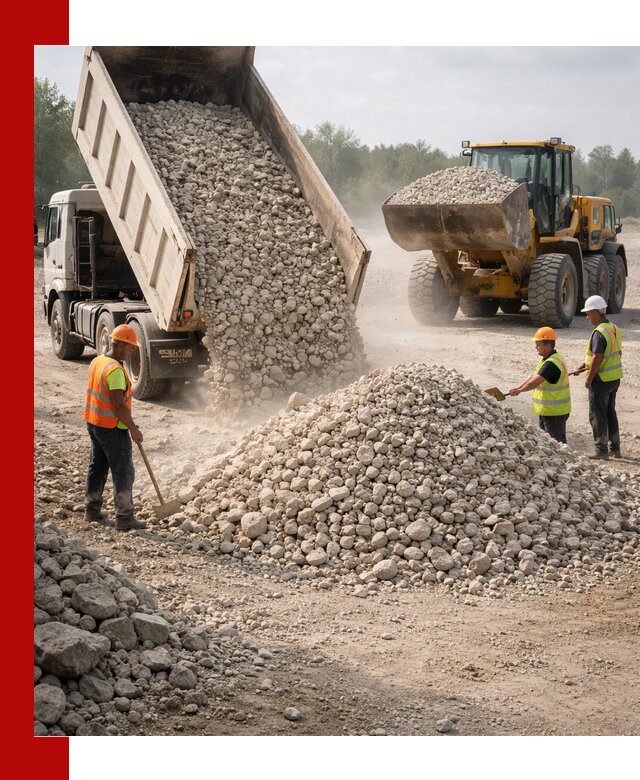 Доставка известнякового щебня фр. 40-70 в Дальнегорске