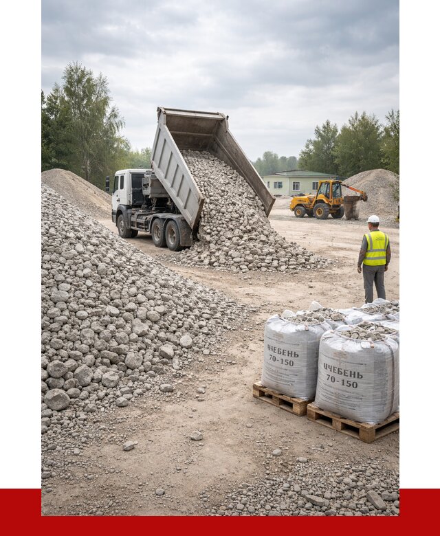 Известняковый щебень фракция 70-150 в Дальнегорске от 1288 р. | ПРОНЕРУДДль