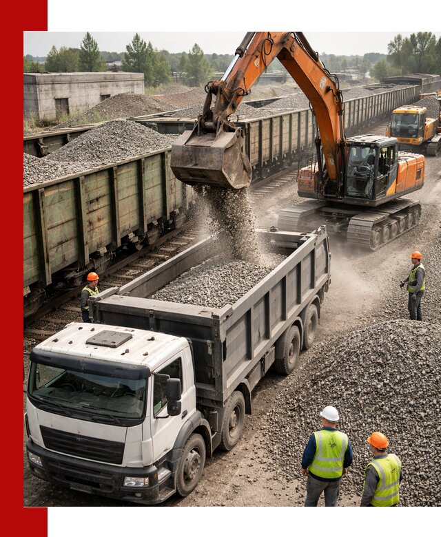 Железнодорожный щебень фракция 25–60 для поставок в Дальнегорске