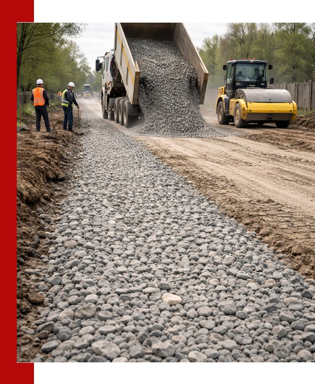 Доставка щебня для отсыпки дорог в Дальнегорске высокого качества