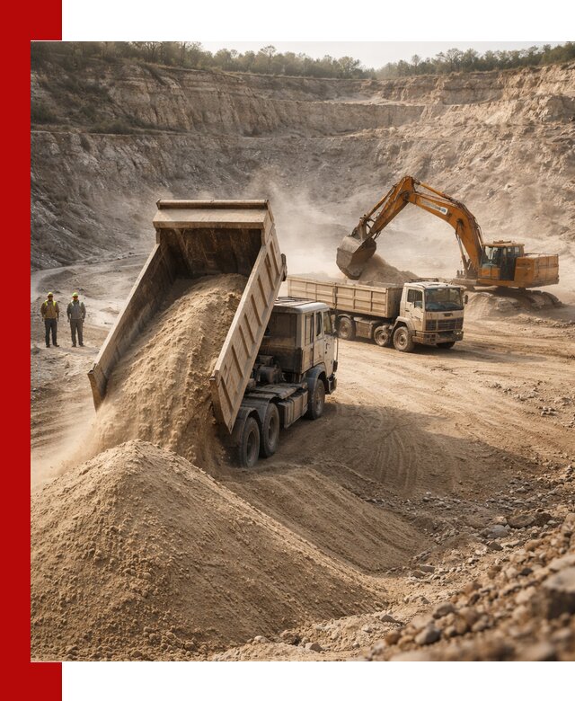 Карьерный песок навалом с доставкой в Дальнегорске