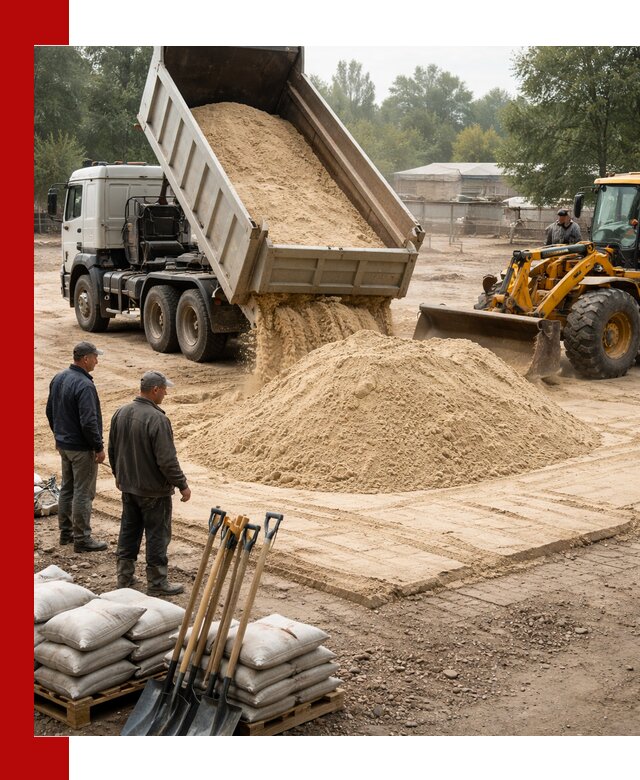 Доставка мытого песка в Дальнегорске с самосвалами по выгодной цене