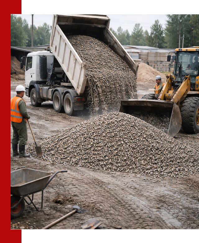 Мытый гравий с доставкой в Дальнегорске от карьера до участка