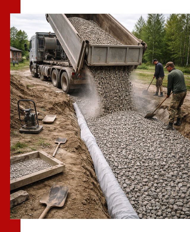Гравий для дренажа с доставкой в Дальнегорске качественный и недорогой