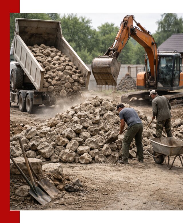 Доставка и разгрузка бутового камня в Дальнегорске