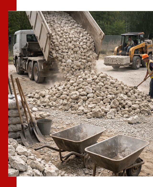 Доставка и продажа бутового известнякового камня в Дальнегорске