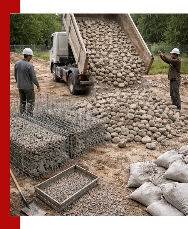 Камень для габионов фракция 70–151 в Дальнегорске