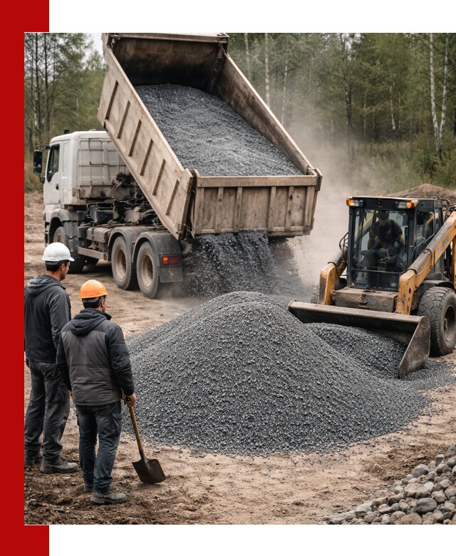 Гранитный отсев 0-5 с доставкой и разгрузкой в Дальнегорске