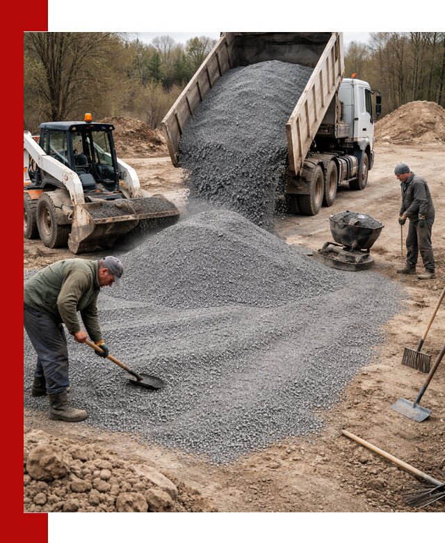 Отсев для подсыпки в Дальнегорске — доставка и подсыпка на участок