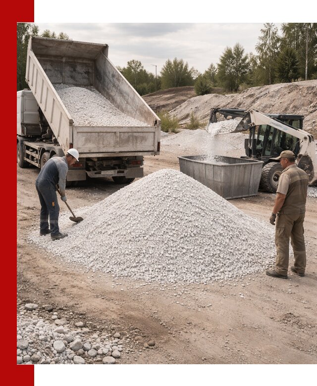 Доставка и продажа белой мраморной крошки в Дальнегорске