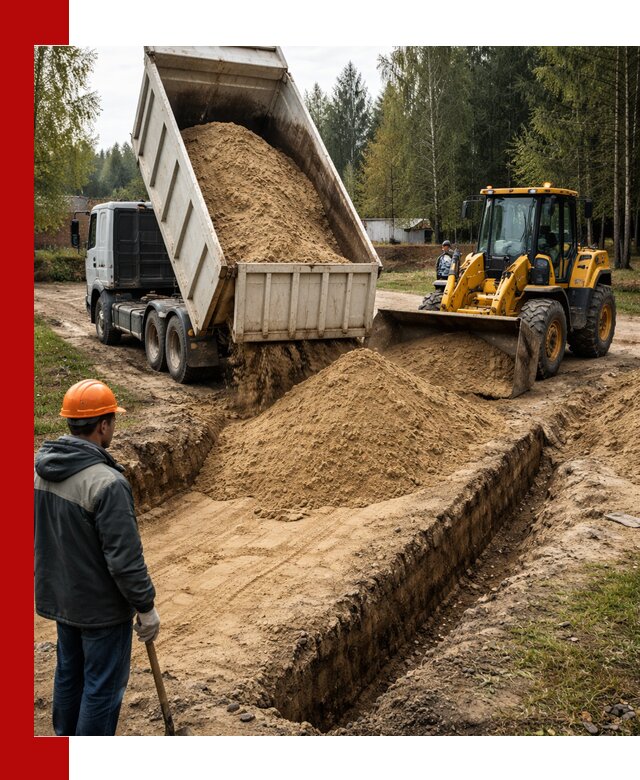 Доставка песчаного грунта в Дальнегорске для строительных работ