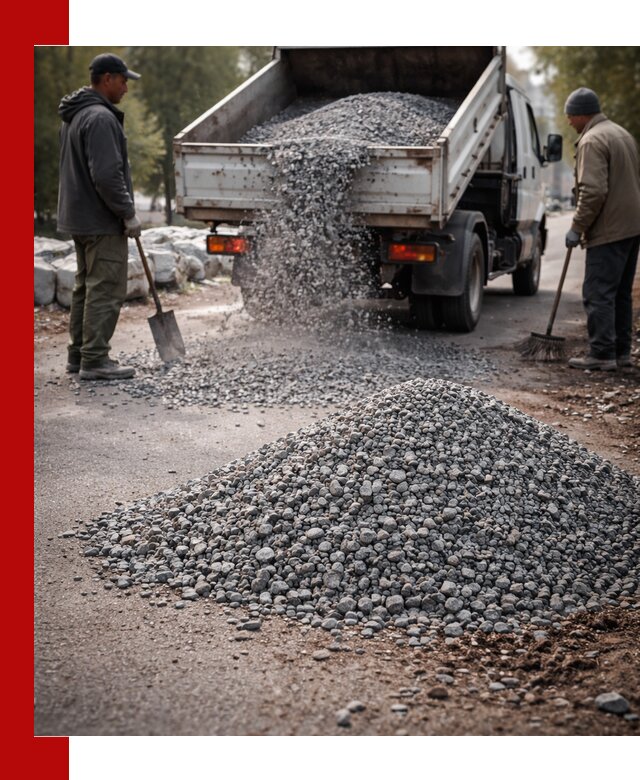 Гранитная крошка для посыпки дорог и тротуаров в Дальнегорске