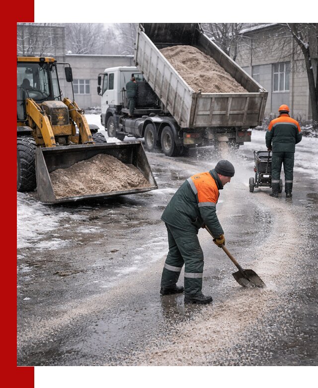 Реагент против гололеда с доставкой и нанесением в Дальнегорске