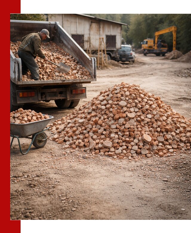 Доставка и подушка из боя кирпича с разгрузкой в Дальнегорске